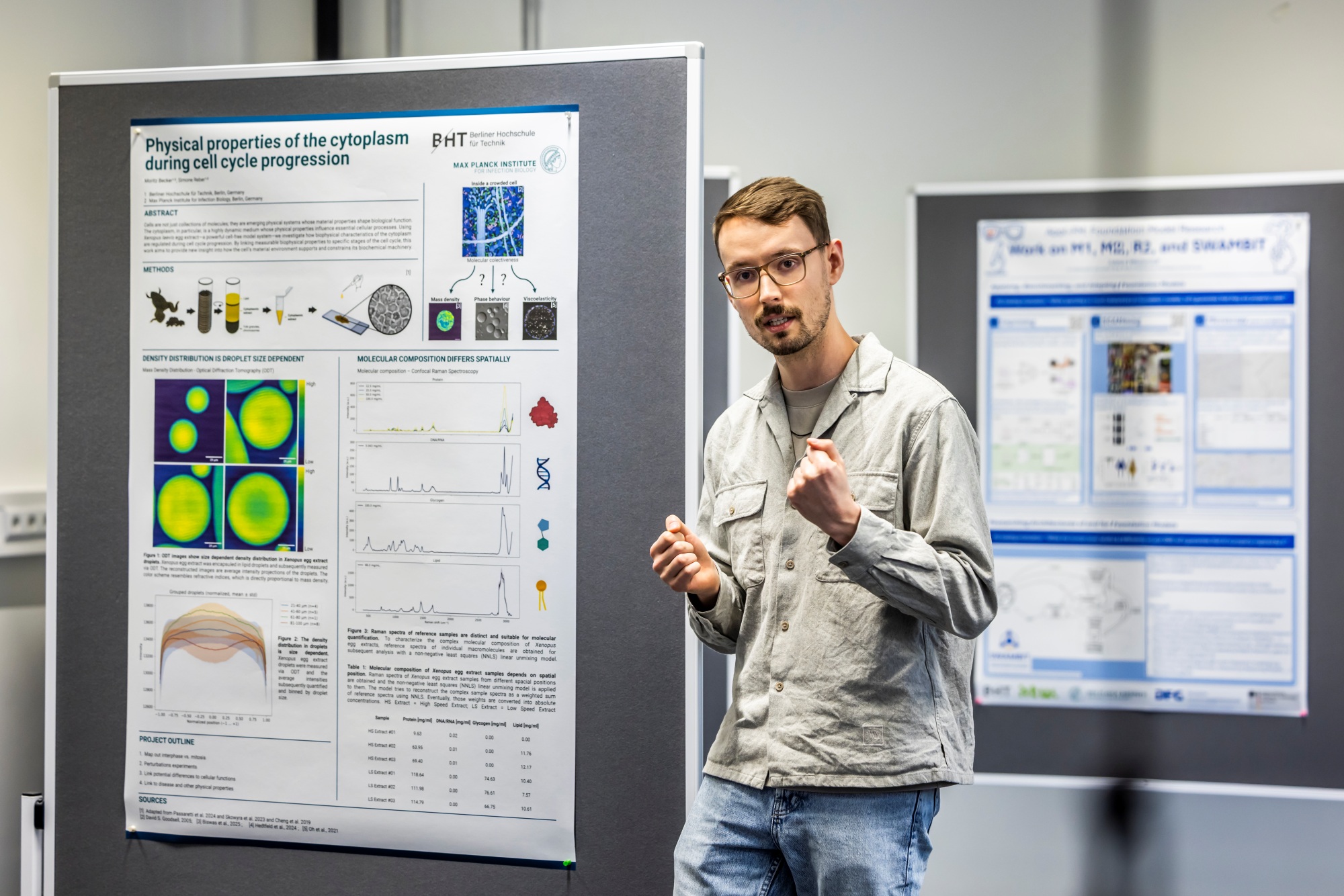 A PhD student presents his work